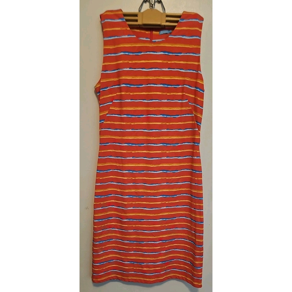 $228 J. McLaughlin  Nicola Dress Coral/ Orange Stretch Knee Length small